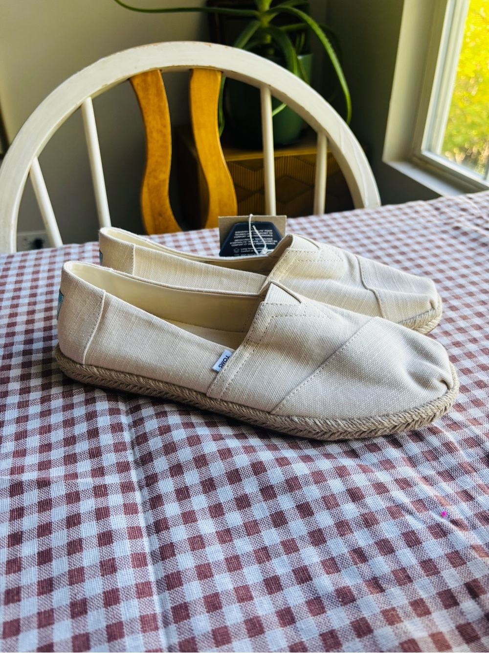 Toms Canvas Alpargata Rope Espadrille Slip-On Shoes - Cream NWT